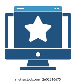 Favorite on Monitor Icon. Rating, Review, Star Concept. Illustration for Online Preference Concept.