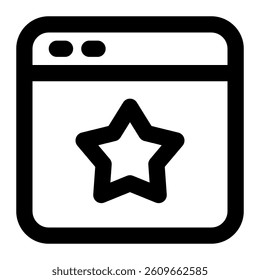 Favorite page icon with simple and line style