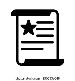 favorite paper glyph flat vector icon