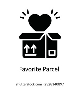 Favorite Parcel  Vector    solid Icon Design illustration. Shipping and delivery Symbol on White background EPS 10 File