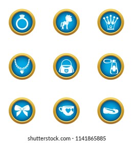 Favorite people icons set. Flat set of 9 favorite people vector icons for web isolated on white background