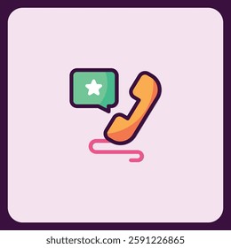 Favorite Phone Call Icon Design, Modern and Colorful Illustration