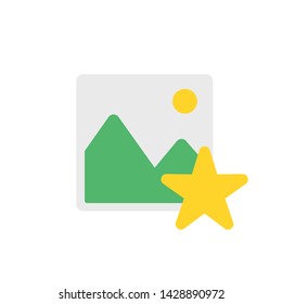 Favorite photo icon vector flat style 