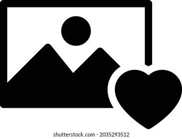 favorite photo vector glyph flat icon