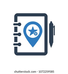 Favorite Place Add / Notepad Icon