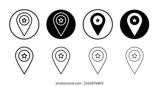 Favorite place icon Black and white outline vector