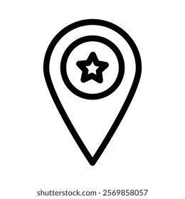 Favorite place icon Black and white outline vector