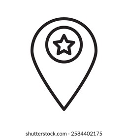 Favorite place icon black and white vector outline sign