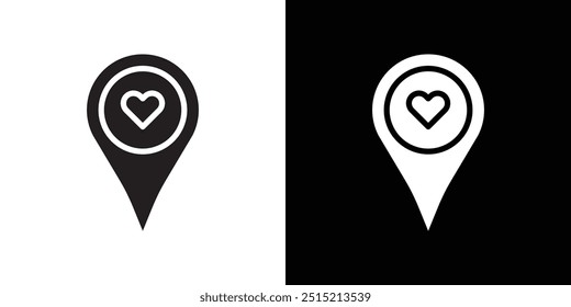 Favorite place icon Thin line flat illustration