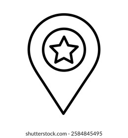 Favorite place icon Thin line art isolated