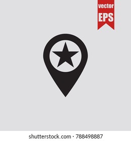 Favorite place icon in trendy isolated on grey background.Vector illustration.