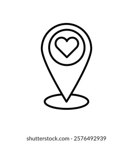 Favorite place icon vector outline logo sign