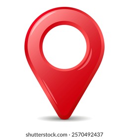 Favorite place location icon red with a heart. Vector illustration.