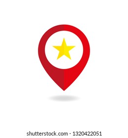 Favorite place, Location maps pin icon vector, Pin with star, GPS, Illustration.