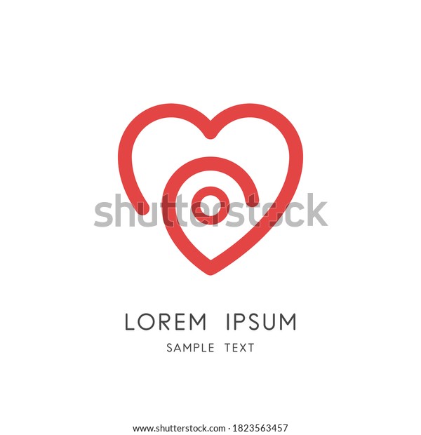 Favorite Place Logo Heart Address Pointer Stock Vector (Royalty Free ...