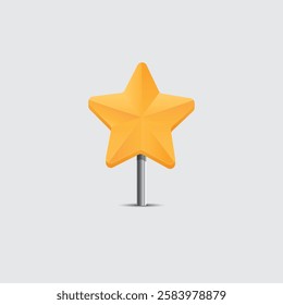 Favorite place map marker icon design with yellow star. Vector illustration.	