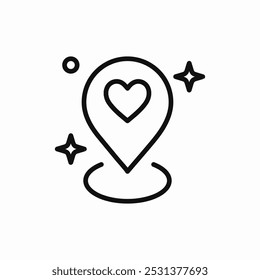 favorite place pin heart icon sign vector