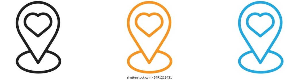 Favorite place vector logo set collection for web app ui