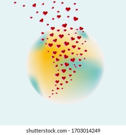 Favorite Planet on a Light Background. 
Earth Day Vector Composition.
Vector illustration.
 Presentation, business and website.