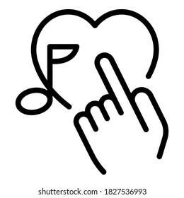 Favorite playlist icon. Outline favorite playlist vector icon for web design isolated on white background