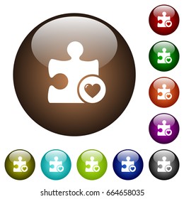 Favorite plugin white icons on round color glass buttons