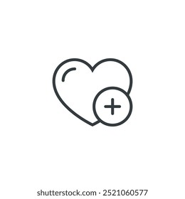 Favorite plus icon, vector illustration