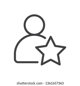 favorite or popular person Outline icon- illustration vector.