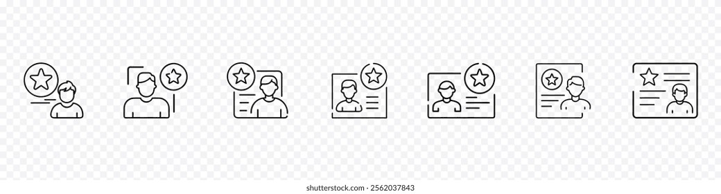 favorite or popular person Outline icon, customer loyalty or retention icon with star. client loyalty or customer satisfaction icon. concept of positive testimonial for great effective business.