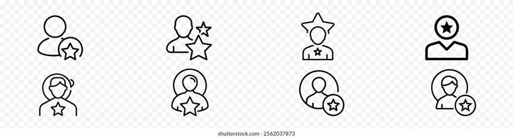 favorite or popular person Outline icon, customer loyalty or retention icon with star. client loyalty or customer satisfaction icon. concept of positive testimonial for great effective business.