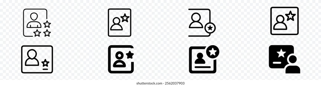 favorite or popular person Outline icon, customer loyalty or retention icon with star. client loyalty or customer satisfaction icon. concept of positive testimonial for great effective business.