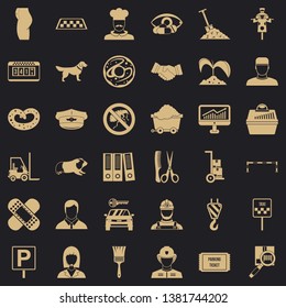 Favorite profession icons set. Simple style of 36 favorite profession vector icons for web for any design