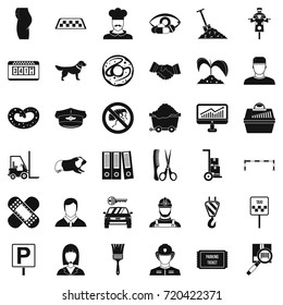 Favorite profession icons set. Simple style of 36 favorite profession vector icons for web isolated on white background