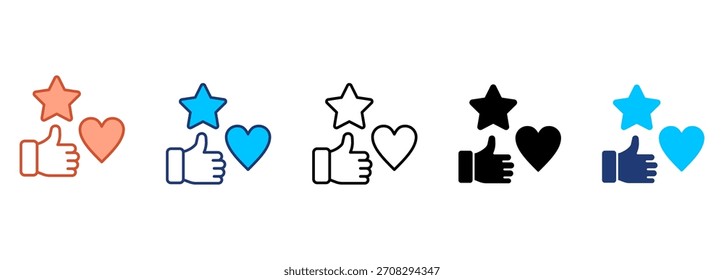 Favorite Rating Icon Set Multiple Style Collection