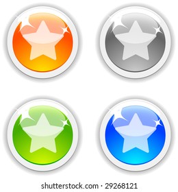  Favorite realistic buttons. Vector illustration.