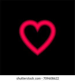 Favorite red glowing neon ui ux icon. Glowing sign logo vector
