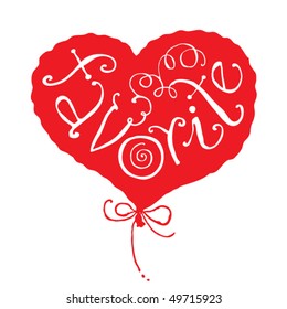 favorite red heart balloon