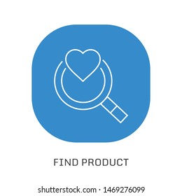 Favorite search vector line icon