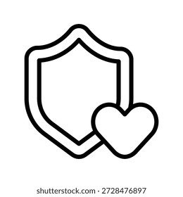 Icono de seguridad favorito, gráficos de Vector de línea
