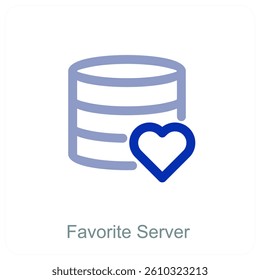 Favorite Server and technology icon concept