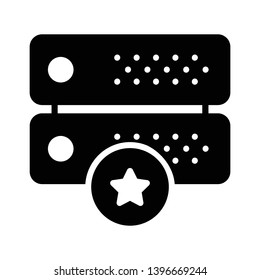 favorite server vector glyph icon 
