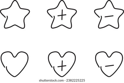 Favorite set icons. Vector illustration.