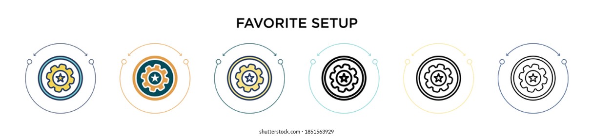 Favorite setup icon in filled, thin line, outline and stroke style. Vector illustration of two colored and black favorite setup vector icons designs can be used for mobile, ui, web