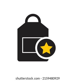 Favorite shop bag icon design. vector illustration