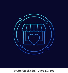 favorite shop icon, linear design