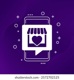 favorite shop vector icon with a phone