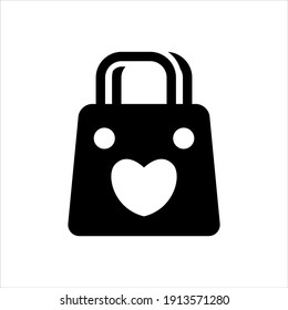Icono de bolsa de compra favorita ilustración gráfica vectorial