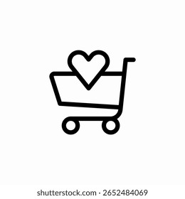 favorite shopping cart icon sign vector