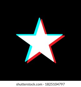 Favorite sign. Colors of the popular social network. Isolated on black background