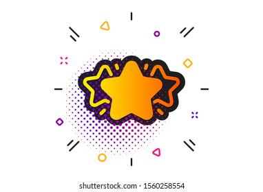 Favorite sign. Halftone circles pattern. Stars icon. Positive feedback symbol. Classic flat star icon. Vector