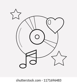 Favorite song icon line element. Vector illustration of favorite song icon line isolated on clean background for your web mobile app logo design.
